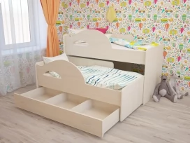 Кровать детская с ящиком Матрешка Млечный дуб